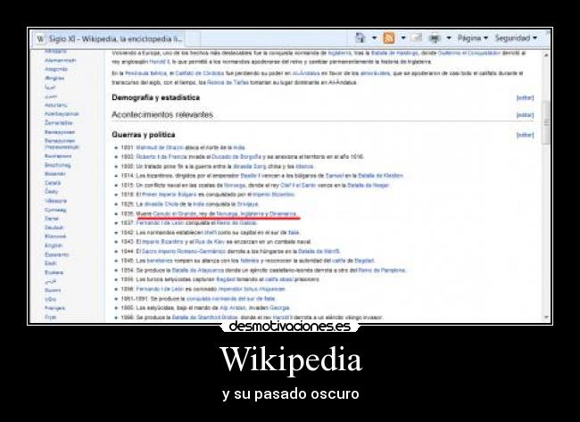 Wikipedia - y su pasado oscuro