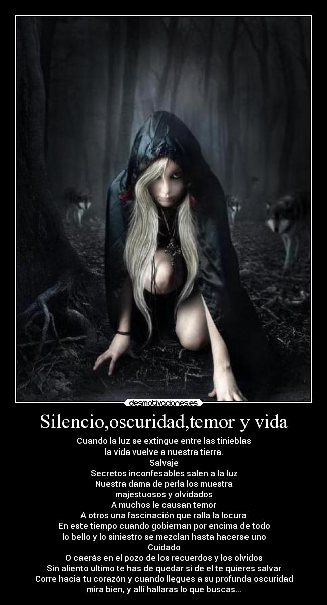 Silencio,oscuridad,temor y vida -