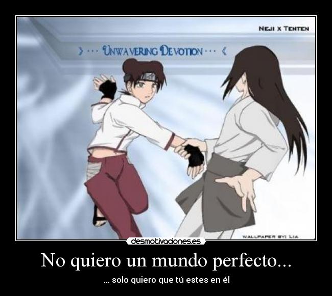 No quiero un mundo perfecto... -