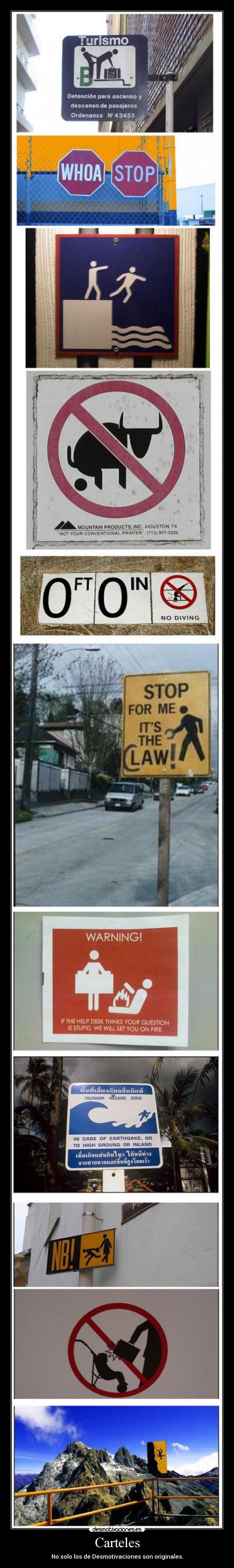 Carteles - No solo los de Desmotivaciones son originales.