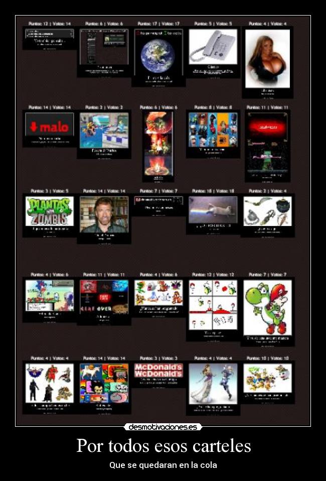 Por todos esos carteles - Que se quedaran en la cola