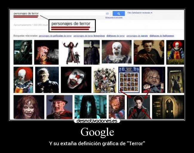 Google - Y su extaña definición gráfica de Terror