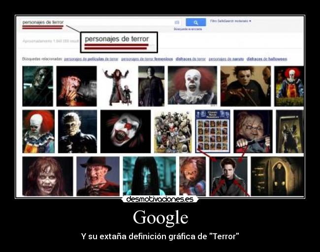 Google - Y su extaña definición gráfica de Terror