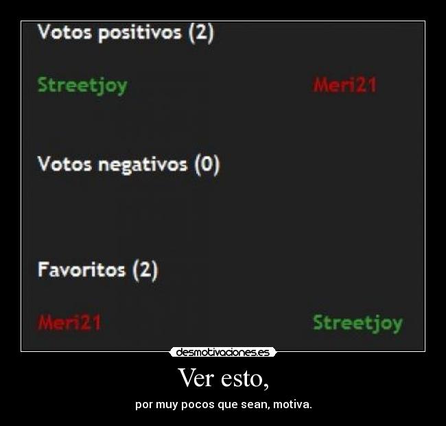 Ver esto, - por muy pocos que sean, motiva.