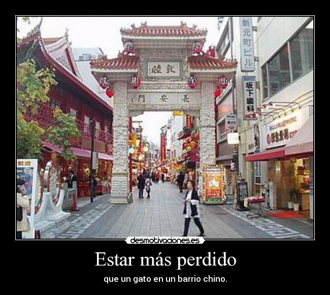 Estar más perdido - que un gato en un barrio chino.