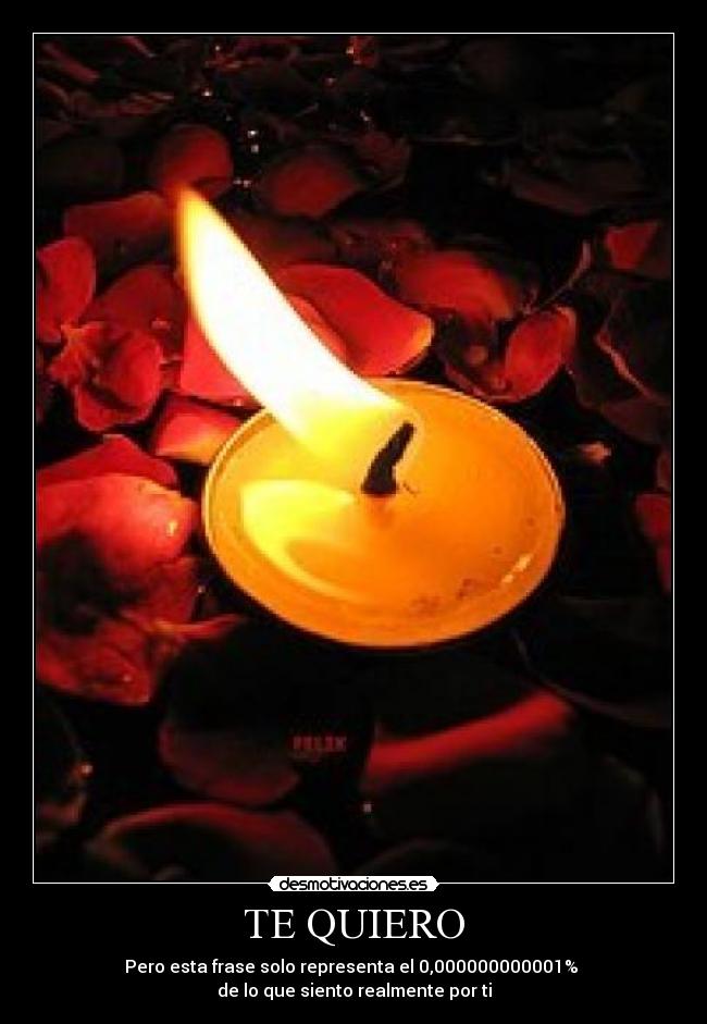 TE QUIERO - Pero esta frase solo representa el 0,000000000001%
de lo que siento realmente por ti