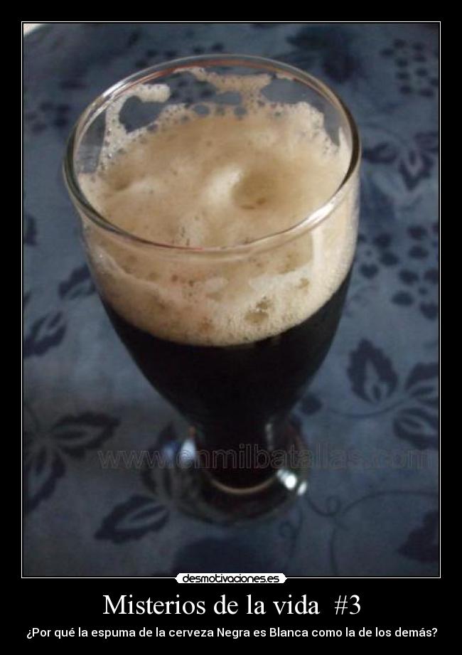 Misterios de la vida  #3 - ¿Por qué la espuma de la cerveza Negra es Blanca como la de los demás?