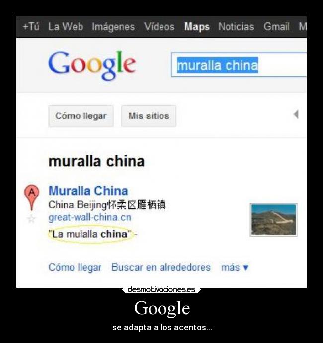 Google - se adapta a los acentos...