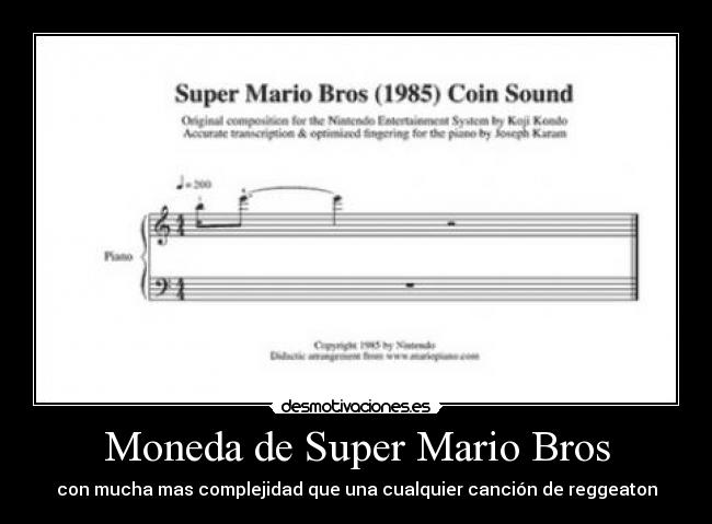 Moneda de Super Mario Bros - con mucha mas complejidad que una cualquier canción de reggeaton