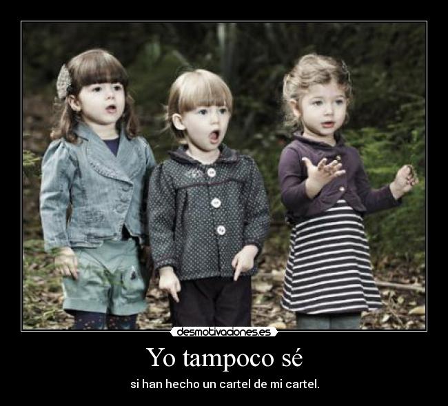 Yo tampoco sé - si han hecho un cartel de mi cartel.