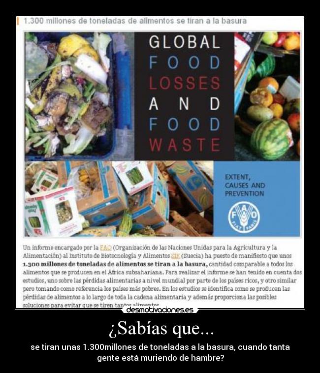 carteles toneladas comida basura desmotivaciones