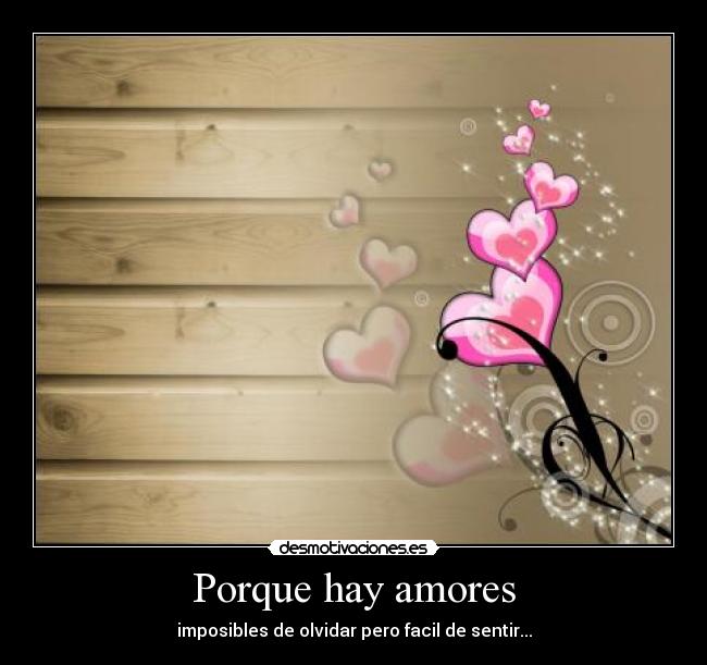 Porque hay amores - imposibles de olvidar pero facil de sentir...