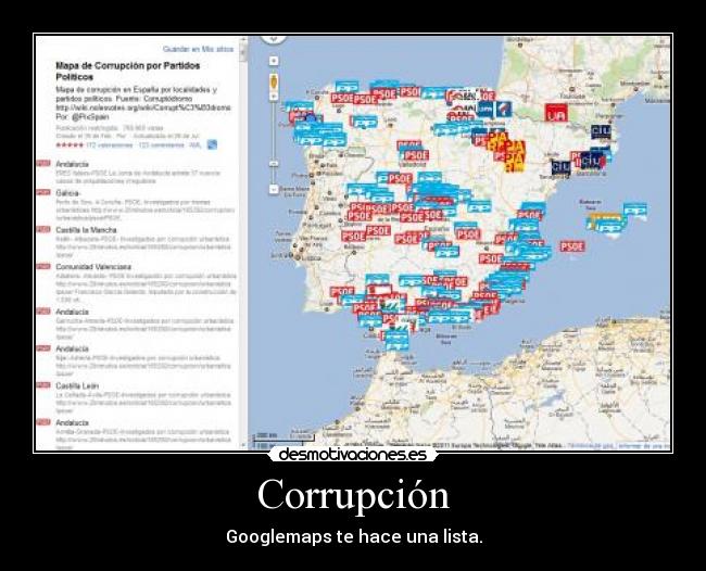 Corrupción - Googlemaps te hace una lista.