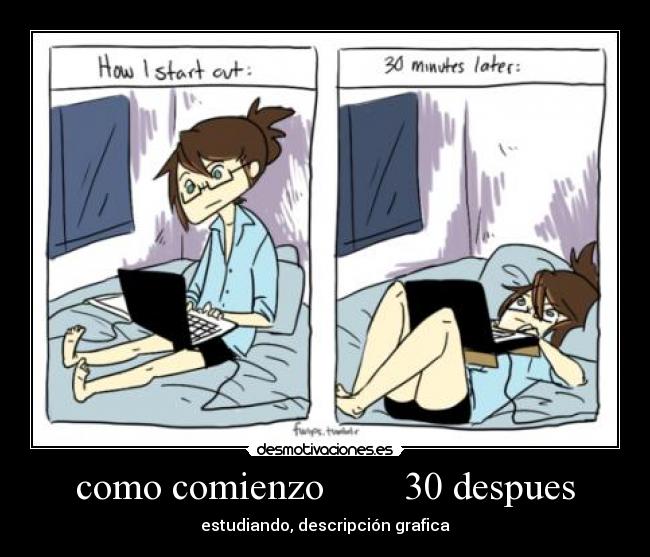 como comienzo        30 despues - estudiando, descripción grafica