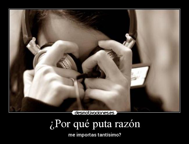 ¿Por qué puta razón - me importas tantísimo?