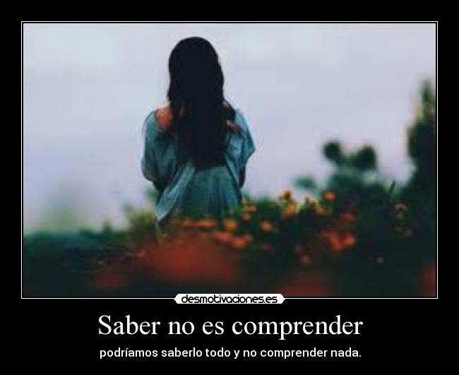 Saber no es comprender - 