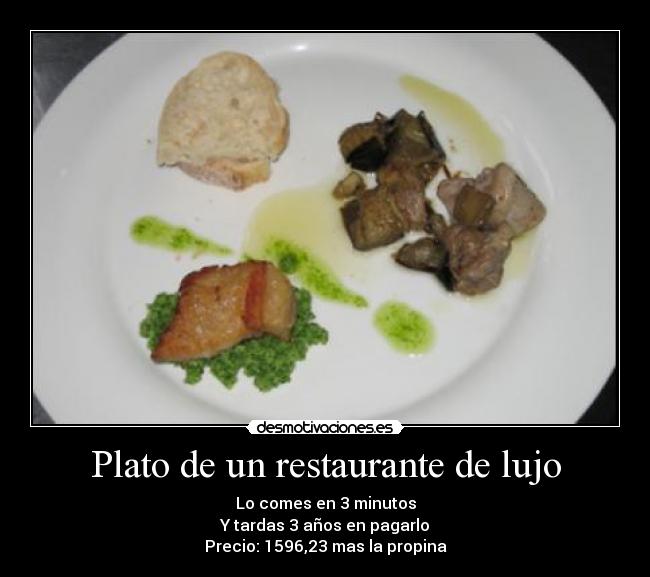 Plato de un restaurante de lujo -