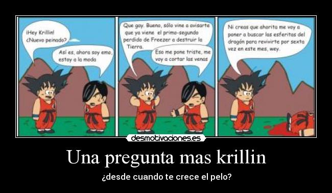 Una pregunta mas krillin - ¿desde cuando te crece el pelo?