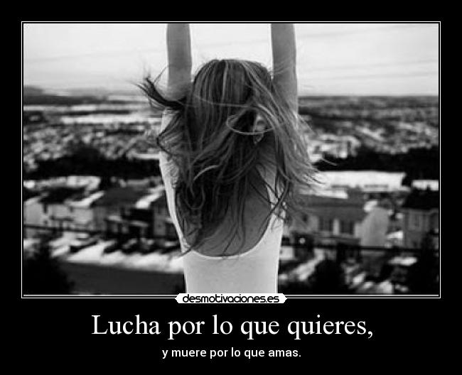 Lucha por lo que quieres, -