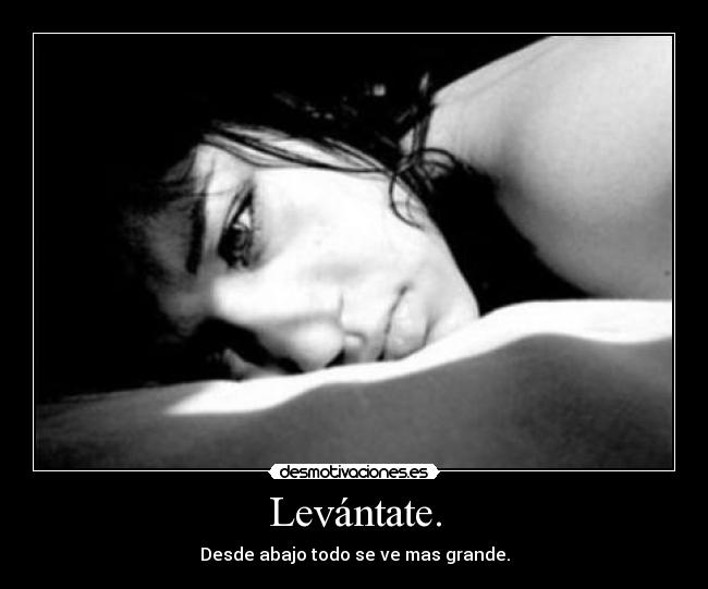 Levántate. - Desde abajo todo se ve mas grande.