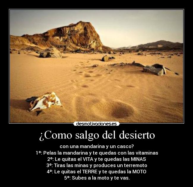 ¿Como salgo del desierto -