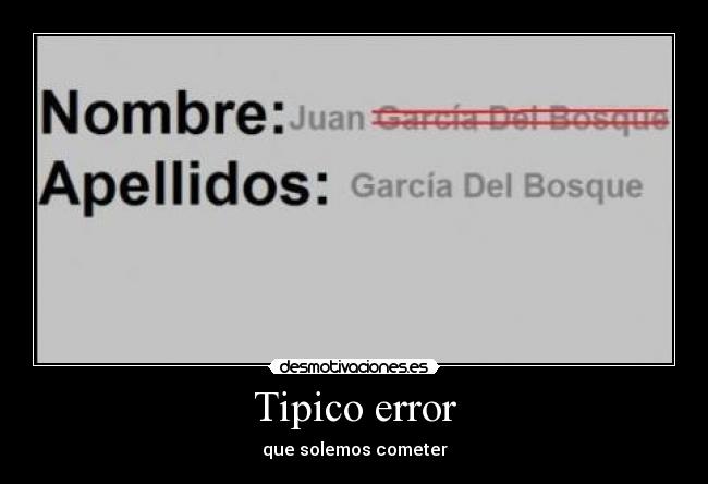 Tipico error -