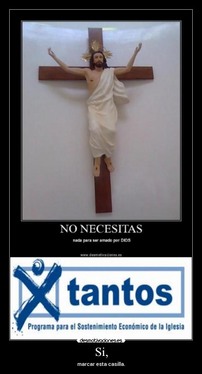 carteles declaracion renta casilla iglesia desmotivaciones