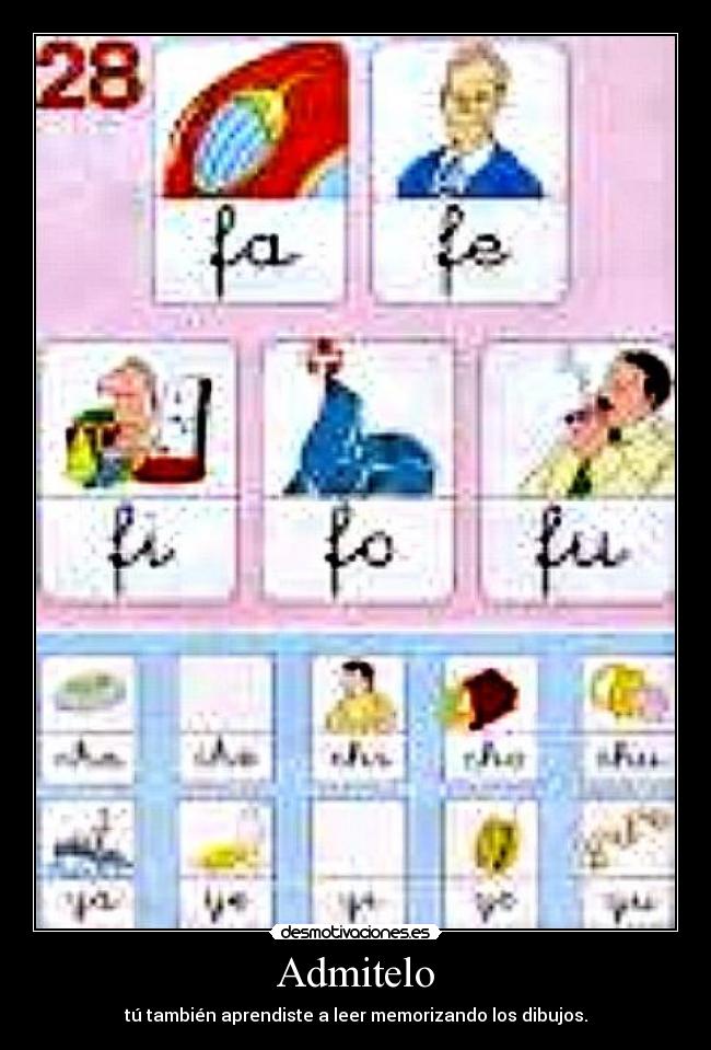 Admitelo - tú también aprendiste a leer memorizando los dibujos.