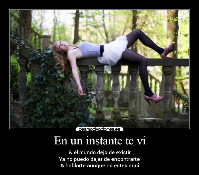 En un instante te vi -