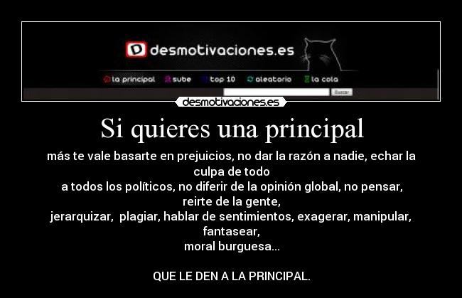 Si quieres una principal - 