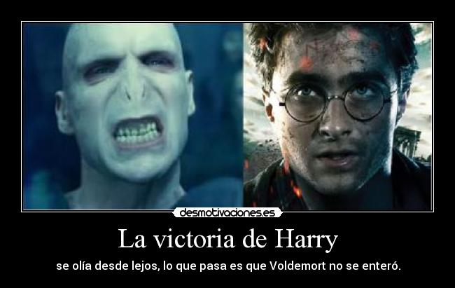 La victoria de Harry - se olía desde lejos, lo que pasa es que Voldemort no se enteró.