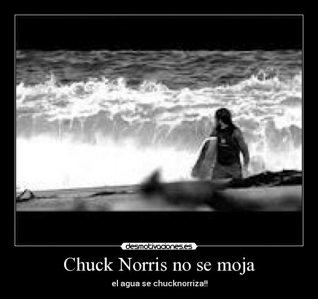 Chuck Norris no se moja - el agua se chucknorriza!!