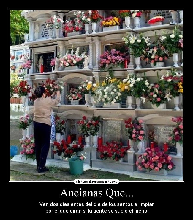 Ancianas Que... - Van dos dias antes del dia de los santos a limpiar
por el que diran si la gente ve sucio el nicho.