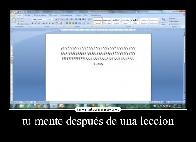 tu mente después de una leccion -