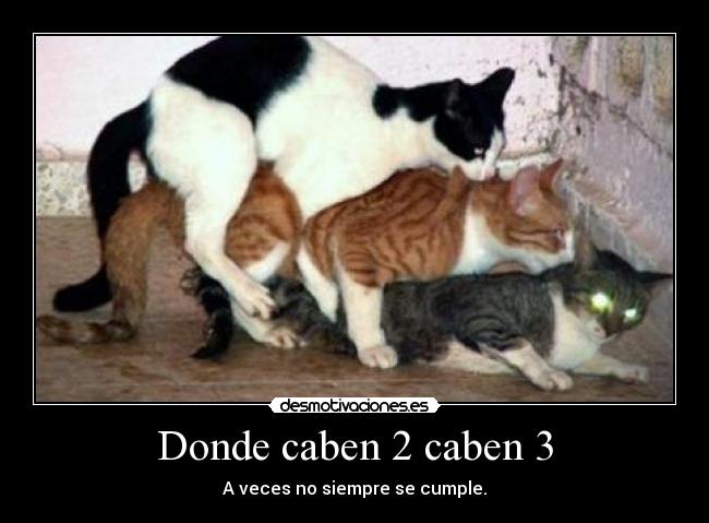 Donde caben 2 caben 3 - A veces no siempre se cumple.
