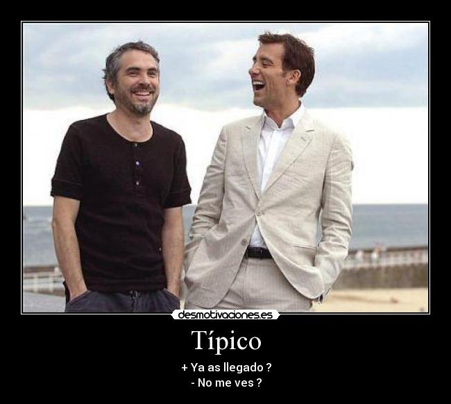 Típico - + Ya as llegado ?
- No me ves ?