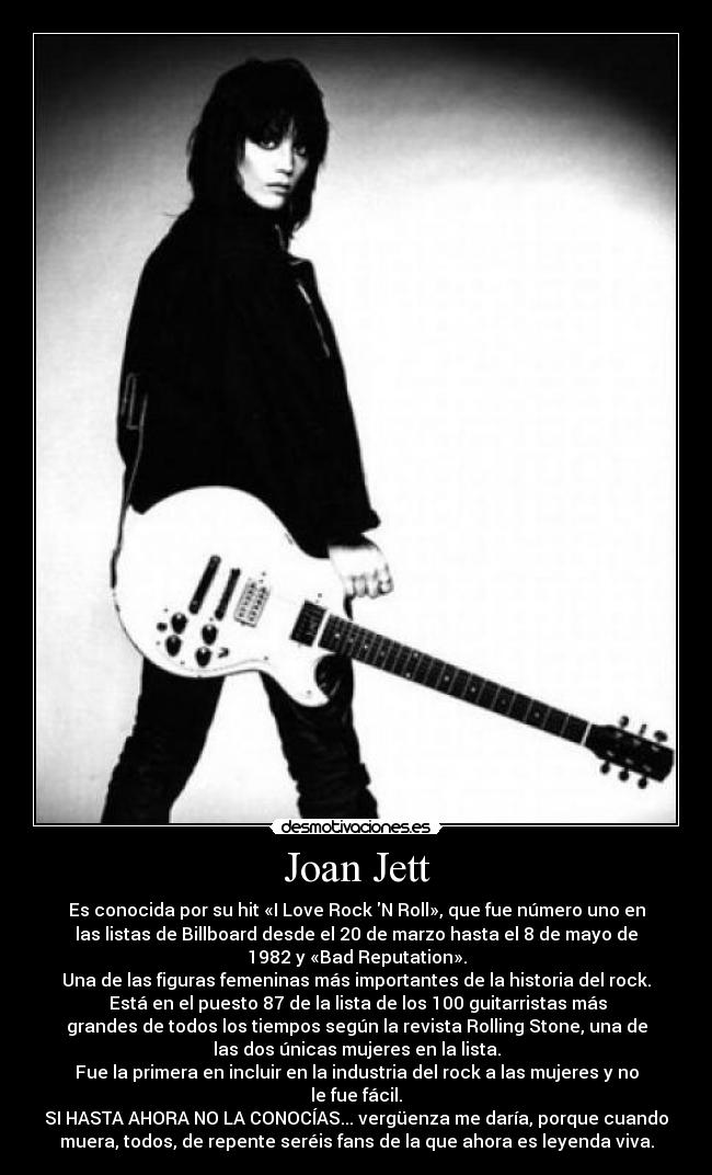 carteles joan jett bad reputation love rock and roll desmotivaciones