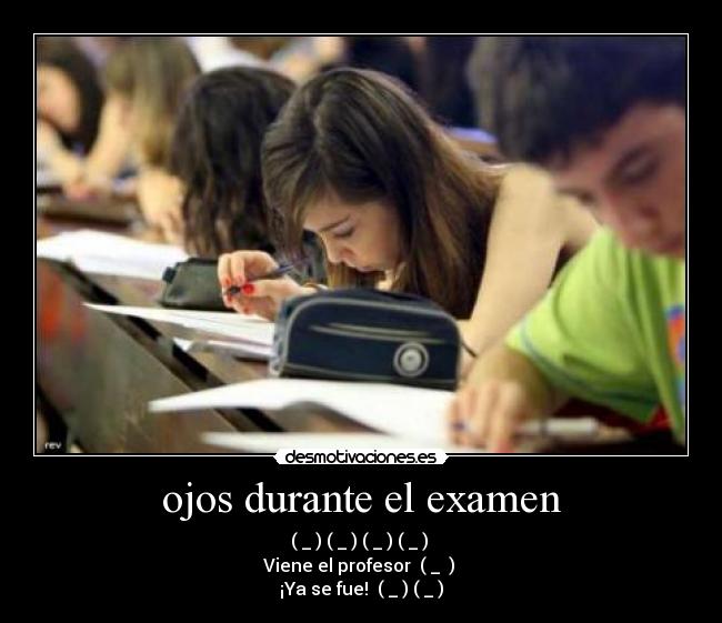 ojos durante el examen - 