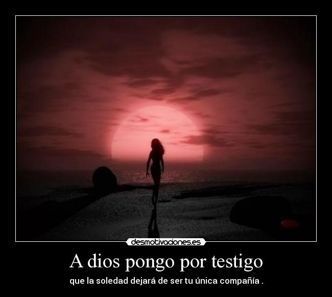A dios pongo por testigo - que la soledad dejará de ser tu única compañía .