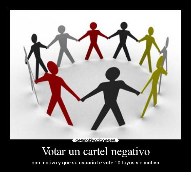 Votar un cartel negativo -