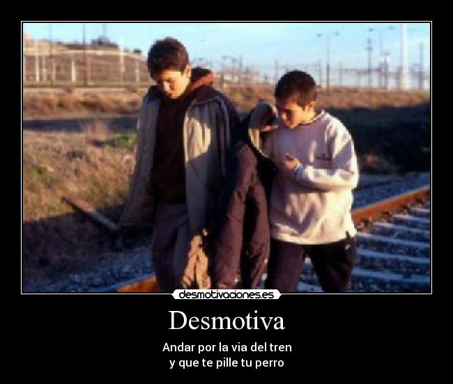 Desmotiva - Andar por la via del tren
y que te pille tu perro
