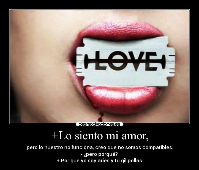 +Lo siento mi amor, -