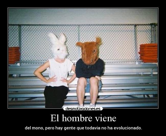 El hombre viene - del mono, pero hay gente que todavia no ha evolucionado.