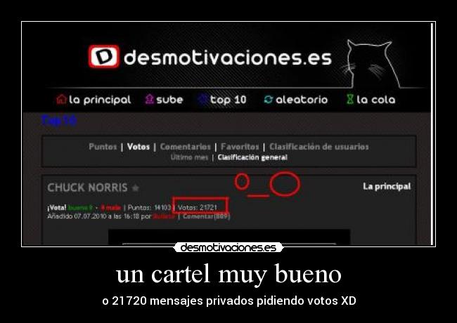 un cartel muy bueno - o 21720 mensajes privados pidiendo votos XD
