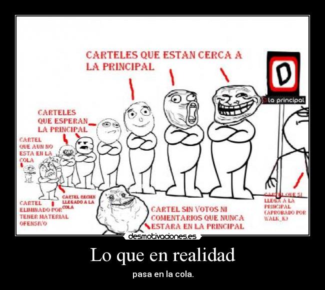 Lo que en realidad - pasa en la cola.