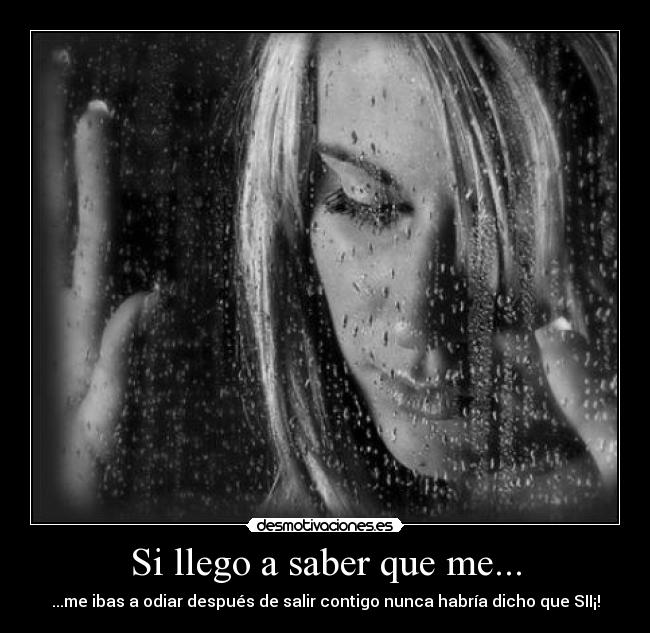 Si llego a saber que me... - ...me ibas a odiar después de salir contigo nunca habría dicho que SII¡!