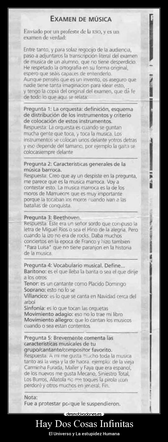 Hay Dos Cosas Infinitas - 