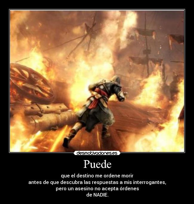 carteles assassins creed revelations ezio llamas tengo las riendas destino desmotivaciones