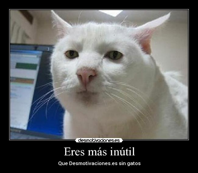 Eres más inútil - Que Desmotivaciones.es sin gatos