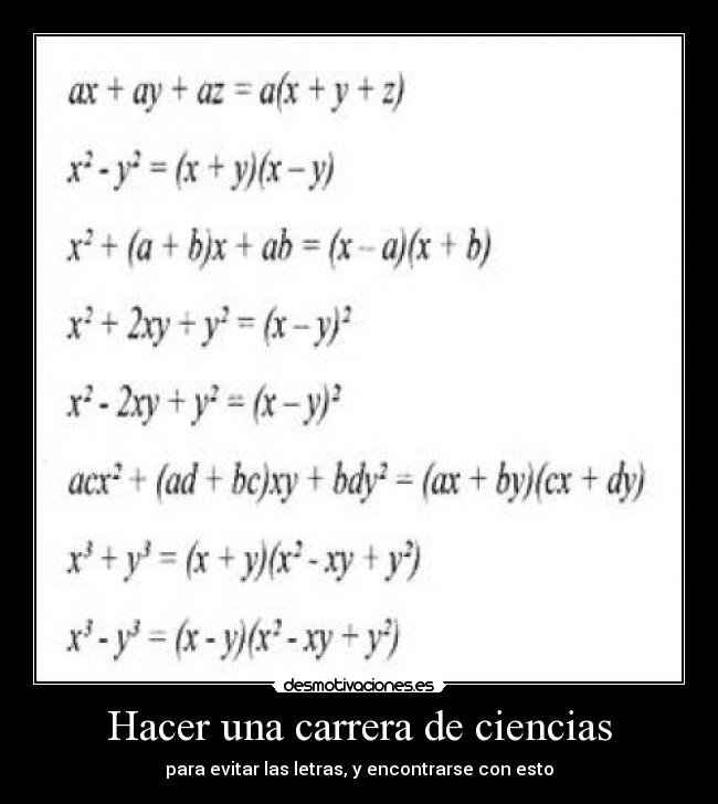 Hacer una carrera de ciencias - para evitar las letras, y encontrarse con esto